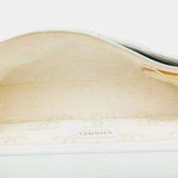 Pre Owned Chanel Matelasse Wild Stitch Coco Mark Handbag Blue Lambskin