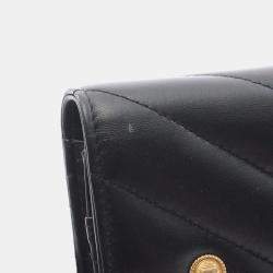 Pre Owned Chanel Chevron V-Stitch Shoulder Bag In Lambskin Leather Black