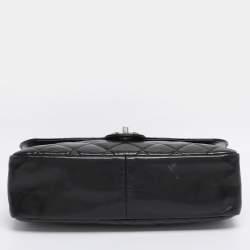 Pre Owned Chanel Black Quilted Glazed Leather Small CC Delivery Bag