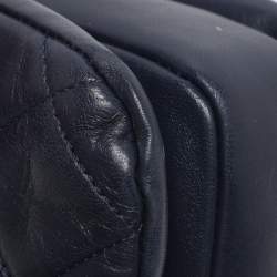 Pre Owned Chanel Blue Quilted Leather Small Trendy CC Flap Top Handle Bag