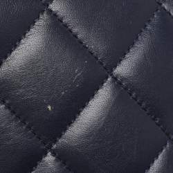 Pre Owned Chanel Blue Quilted Leather Small Trendy CC Flap Top Handle Bag