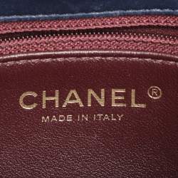 Pre Owned Chanel Blue Quilted Leather Small Trendy CC Flap Top Handle Bag