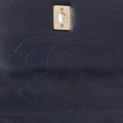 Pre Owned Chanel Blue Quilted Leather Small Trendy CC Flap Top Handle Bag