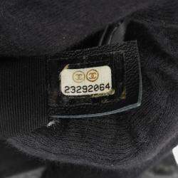 Pre Owned Chanel Grey Old Medium Braided Tweed and Calfskin Boy Flap