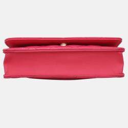 Pre Owned Chanel Pink Patent Wallet On Chain