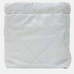 Pre Owned Chanel Mini 22C Light Grey Lambskin Crossbody Bag GHW