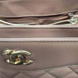 Pre Owned Chanel Quilted Brown Coco Vintage Tote Bag