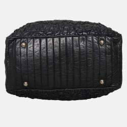 Pre Owned Chanel Astrakhan Black Leather Bowler Bag