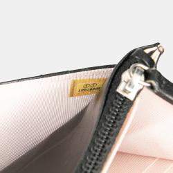Pre Owned Chanel Black Microquilted Lambskin Wallet On Chain
