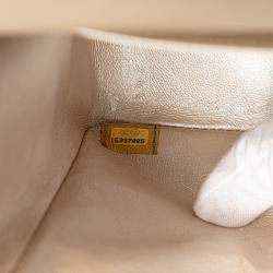 Pre Owned Chanel Gold Jumbo Classic Iridescent Caviar Double Flap