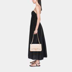 Pre Owned Chanel Gold Jumbo Classic Iridescent Caviar Double Flap