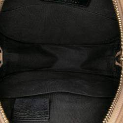 Pre Owned Chanel Beige Black Caviar CC Filigree Round Crossbody Bag