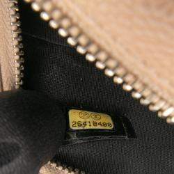 Pre Owned Chanel Beige Black Caviar CC Filigree Round Crossbody Bag