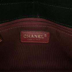 Pre Owned Chanel Black Red Small Bicolor Quilted Grosgrain Satin Small Mademoiselle Double Flap