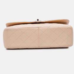 Pre Owned Chanel Classic Jumbo Caviar Leather Double Flap Bag