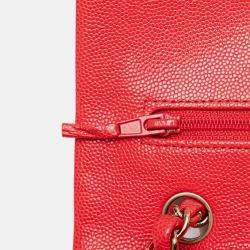 مملوكة مسبقًا Chanel Classic Medium Red Caviar Leather Double Flap Bag