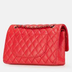 مملوكة مسبقًا Chanel Classic Medium Red Caviar Leather Double Flap Bag