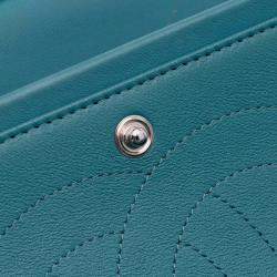 Pre Owned Chanel Classic Double Flap Jumbo Blue Lambskin Shoulder Bag