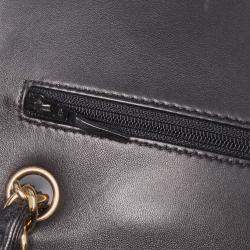 Pre Owned Chanel Classic Double Flap Jumbo Black Lambskin Shoulder Bag