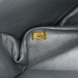 Pre Owned Chanel Classic Double Flap Jumbo Silver Lambskin Shoulder Bag