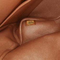 Pre Owned Chanel Classic Double Flap Medium Brown Metallic Caviar Shoulder Bag