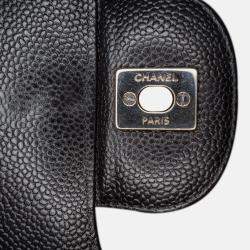 Pre Owned Chanel Classic Double Flap Jumbo Black Caviar Shoulder Bag