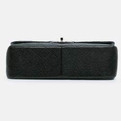 Pre Owned Chanel Classic Double Flap Jumbo Black Caviar Shoulder Bag