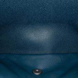 Pre Owned Chanel Classic Double Flap Jumbo Blue Caviar Shoulder Bag