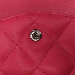 Pre Owned Chanel Classic Double Flap Jumbo Pink Lambskin Shoulder Bag
