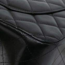 Pre Owned Chanel Classic Double Flap Jumbo Black Lambskin Shoulder Bag