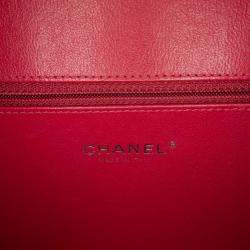 Pre Owned Chanel Black White Small Caviar Striped CC Filigree Vanity Case