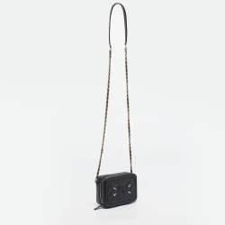 Pre Owned Chanel Black Quilted Caviar Leather CC Filigree Vanity Bag