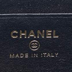Pre Owned Chanel Black Quilted Caviar Leather CC Filigree Vanity Bag