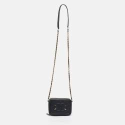 Pre Owned Chanel Black Quilted Caviar Leather CC Filigree Vanity Bag