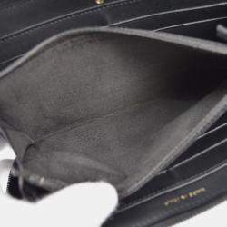 Pre Owned Chanel Zip Around Black Calfskin Long Wallet