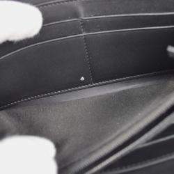 Pre Owned Chanel Zip Around Black Calfskin Long Wallet