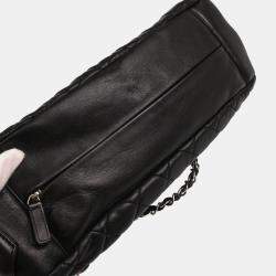 Pre Owned Chanel Mademoiselle Lock Black Lambskin Shoulder Bag