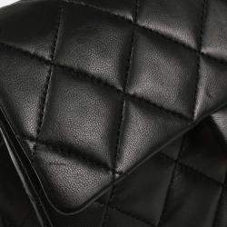 Pre Owned Chanel Classic Square Flap Mini Black Lambskin Shoulder Bag