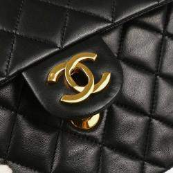 Pre Owned Chanel Classic Square Flap Mini Black Lambskin Shoulder Bag