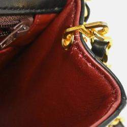 Pre Owned Chanel Classic Square Flap Mini Black Lambskin Shoulder Bag