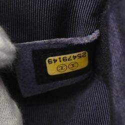 Pre Owned Chanel Boy Small Navy Leather Calfskin Chain Shoulder Bag