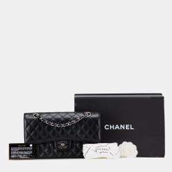 Pre Owned Chanel Black Medium Classic Caviar Double Flap