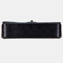 Pre Owned Chanel Black Medium Classic Caviar Double Flap