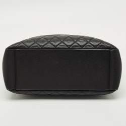 Pre Owned Chanel Black Quilted Caviar Leather GST Grand Shopping Tote