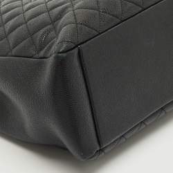 Pre Owned Chanel Black Quilted Caviar Leather GST Grand Shopping Tote