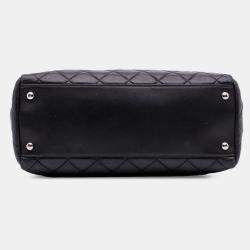 Pre Owned Chanel Black Quilted Lambskin 7 Tote