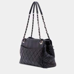 Pre Owned Chanel Black Quilted Lambskin 7 Tote
