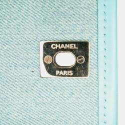 Pre Owned Chanel Blue Mini CC Quilted Denim Messenger Flap