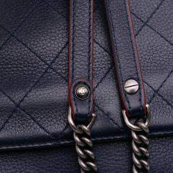 Pre Owned Chanel Blue Paris-Greece Calfskin Archi Chic Flap