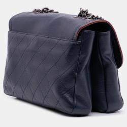 Pre Owned Chanel Blue Paris-Greece Calfskin Archi Chic Flap